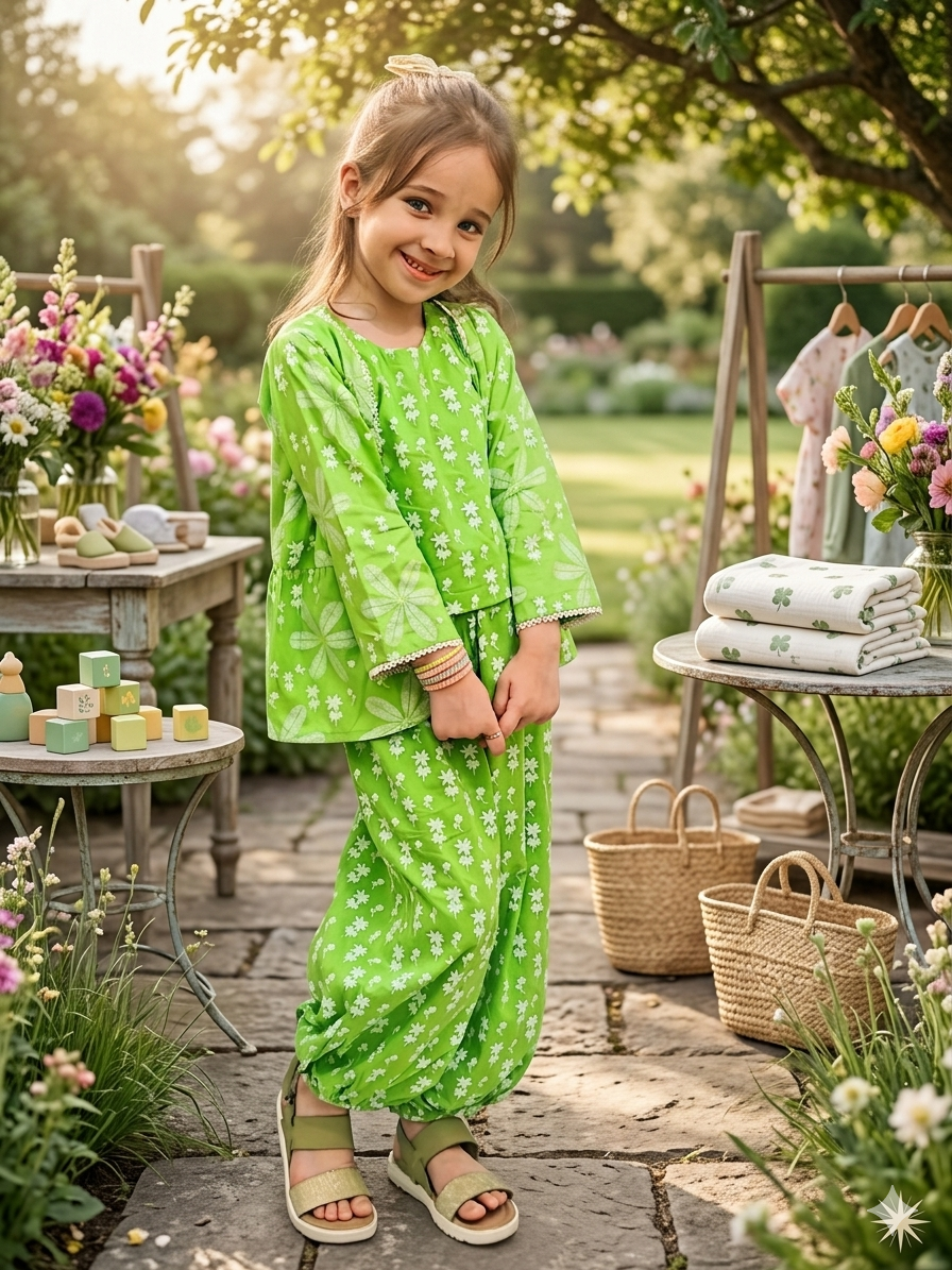 Green Floral Three Piece Co-ord Set