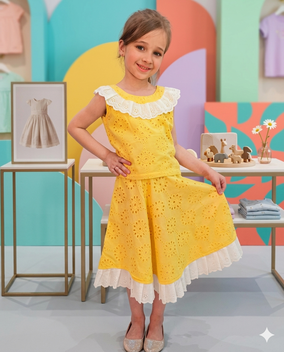 Chikan Kari Blouse With Skirt