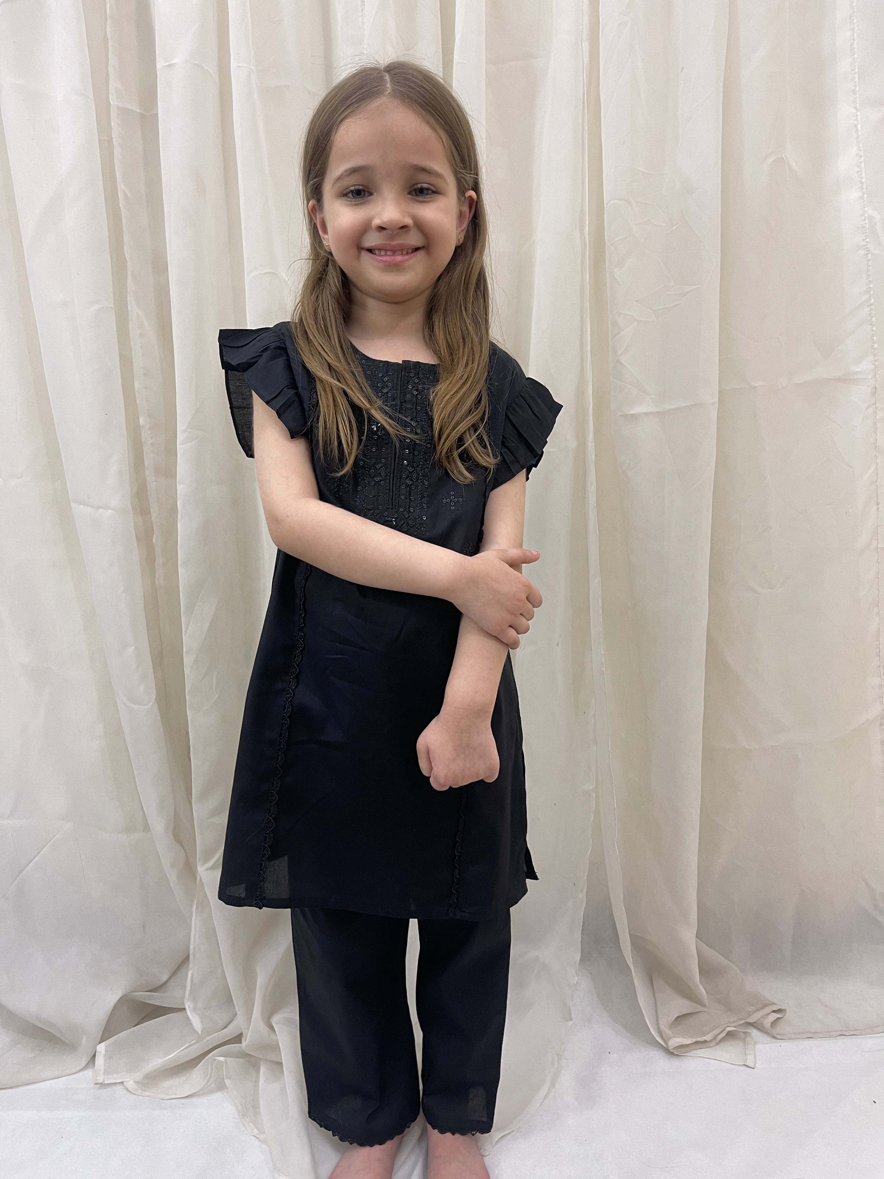 Black Embroidered Kameez set