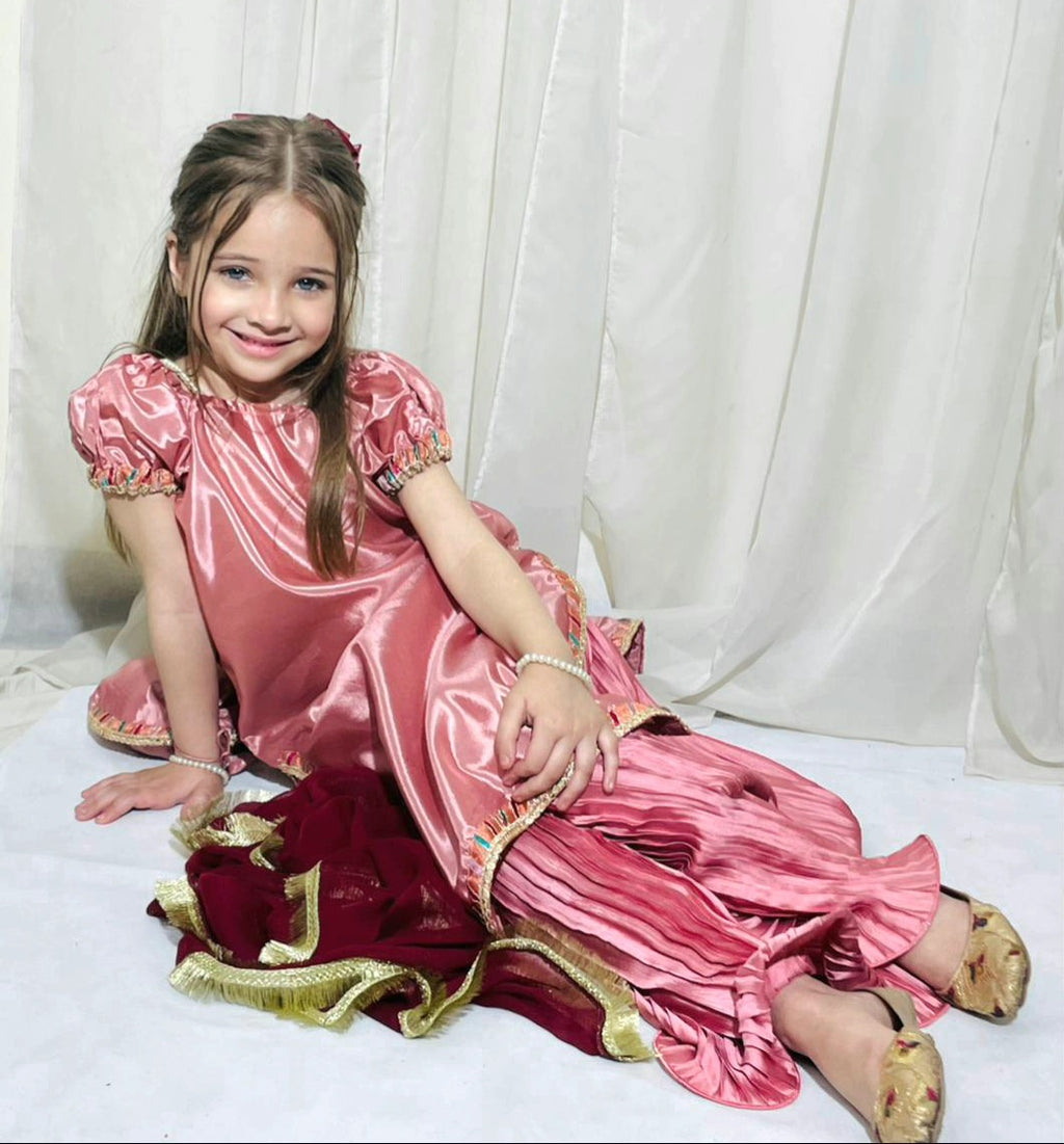 Festive Sharara and Silk shirt