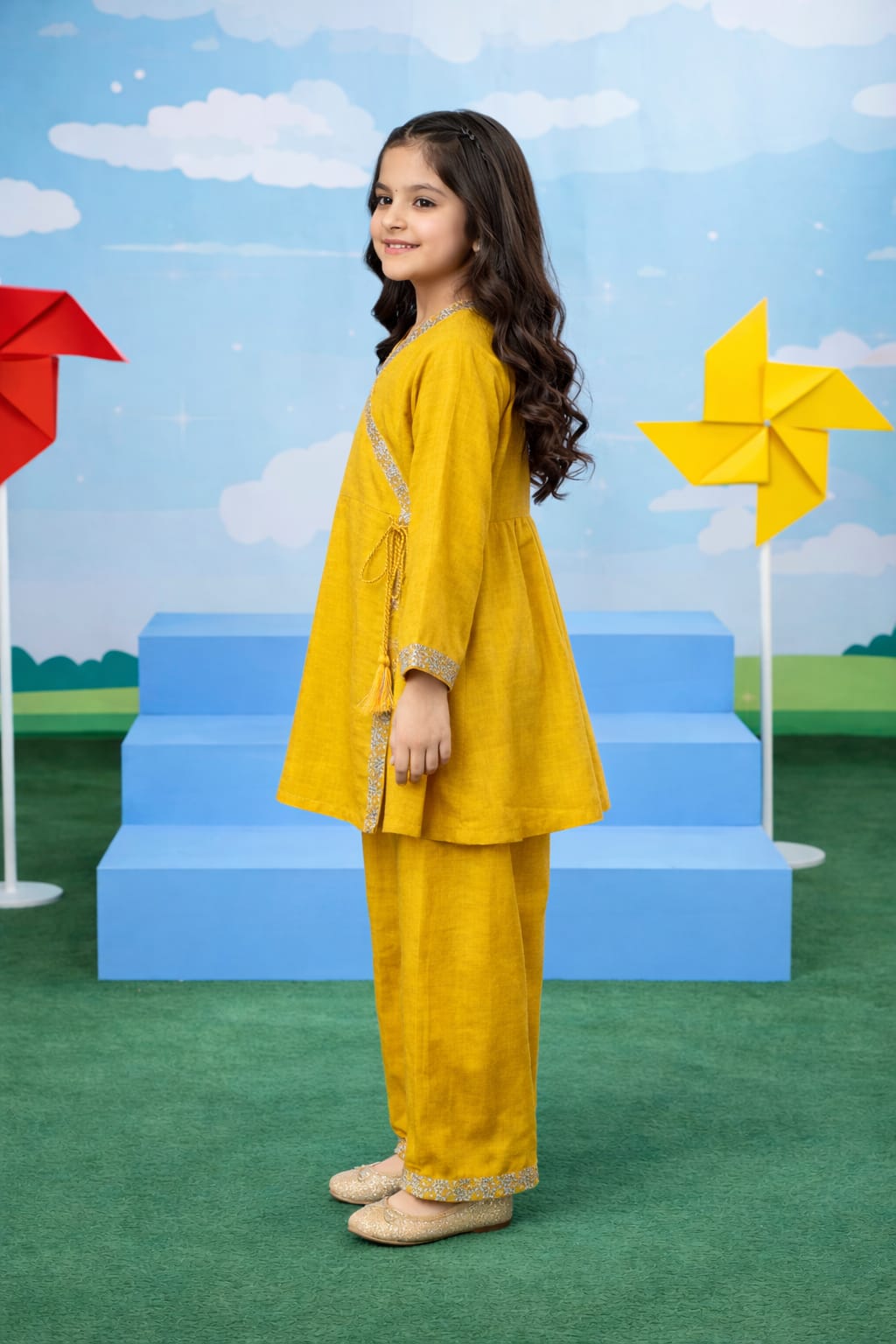 Mustard kurta and trouser set