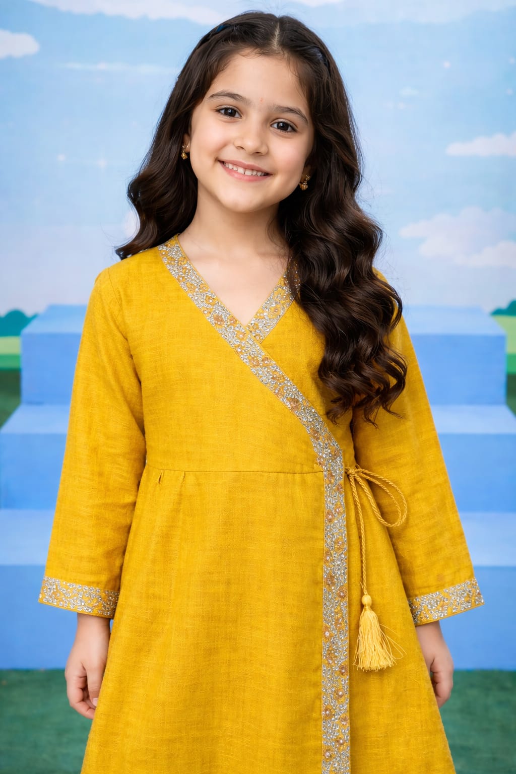 Mustard kurta and trouser set