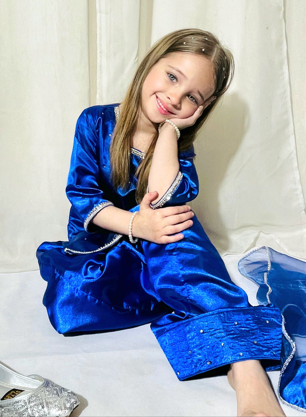 Royal Blue Farshi Shalwar Kameez