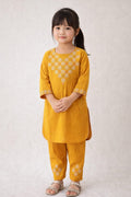 Embroidered Mustard Kameez trouser